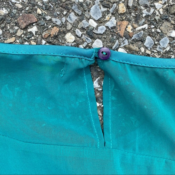 Jaune Rouge Paris Turquoise Teal Green Blue Summer Dress Womens M MD Medium - Picture 3 of 4